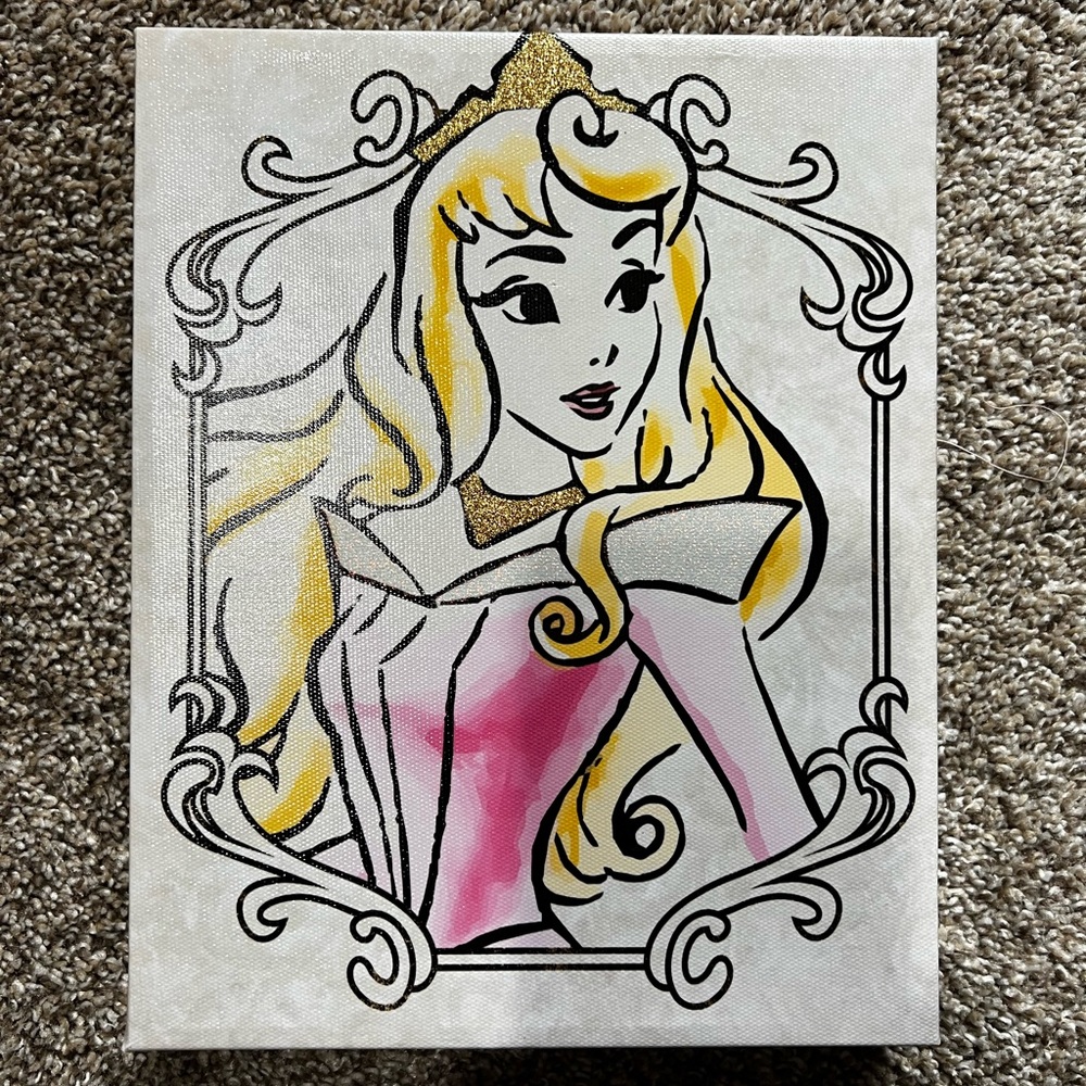 Disney’s 8x10 Canvas of Sleeping Beauty Princess “Aurora”